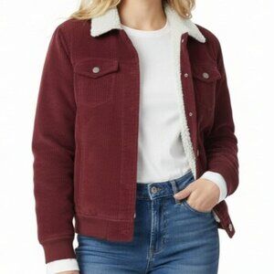 Roxy Corduroy Oversized Varsity Jacket Redwood XS-M